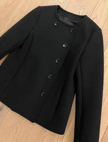 신존 Shinzone 노카라 자켓 울 블랙