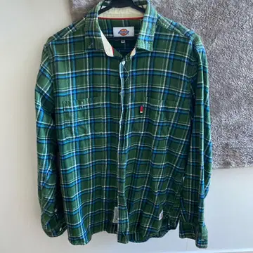 Dickies XL 그린 계열 체크 플란넬 셔츠