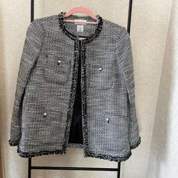 (새상품급) 코튼 트위드 미들 자켓 출퇴근 세레모니 대응