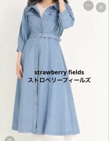 스트로베리 필드 A라인 데님 원피스