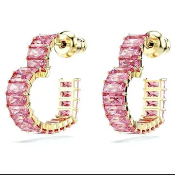 스와로브스키 matrix 후프 귀걸이 하트