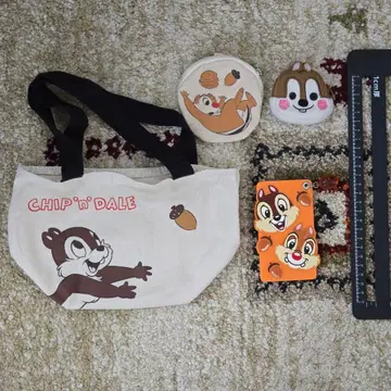칩과 데일 코인 케이스 미니 토트 패스 케이스 Chip 'n Dale
