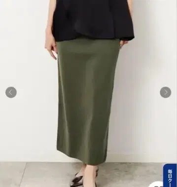 올리브색 카키 니트 내로우 스커트 세탁 가능