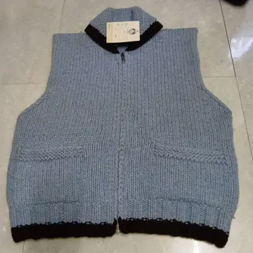 (184)Antibal-Usic 니트 베스트 스카이블루와 브라운
