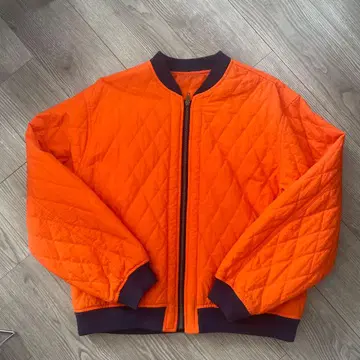 90s Unknown quilting jacket orange navy