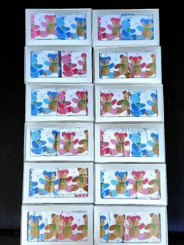 곰 디자인 타월 2개 12개 세트 상자