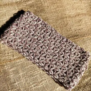 육엽 초롱꽃 염색 알파카 x 실크 명주실 헤드&넥워머