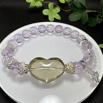 시트린 통통 하트 스콜라이트 팔찌