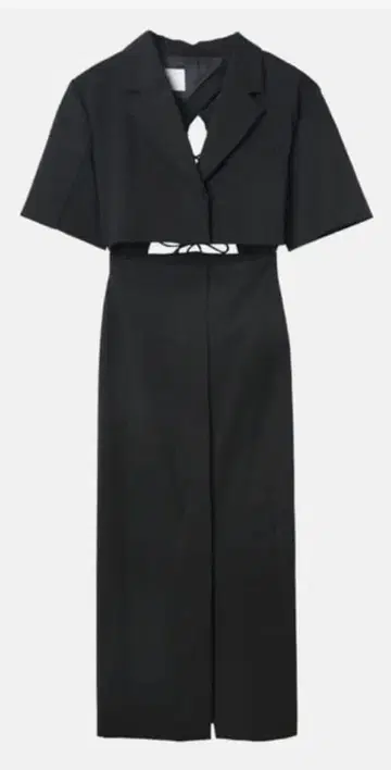 르쉘 블루 백 레이스업 드레스