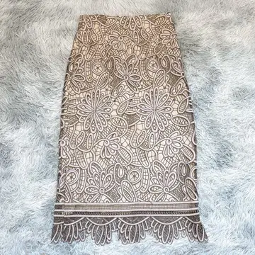 마이 스트라다 여성용 롱 스커트 M 꽃무늬 베이지 브라운