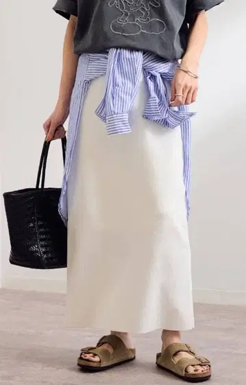 프레임워크 화이트 타이트 스커트 슬릿 사이즈 38