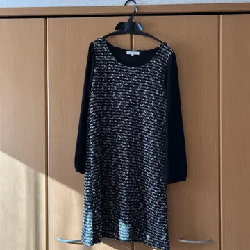 grove 트위드 A라인 원피스 긴팔