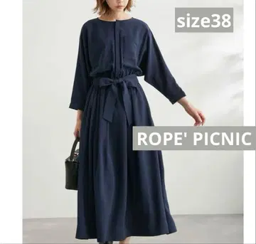 로페피크닉 턱 돌먼 원피스 네이비 포멀 롱