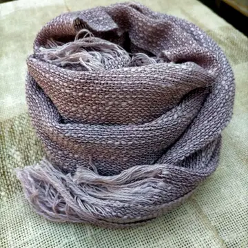 육엽 아카네 염색 코튼 실크 스톨