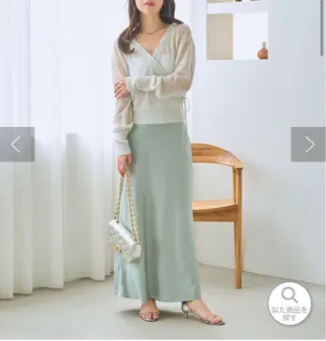 [ 새상품 ] 러브티크 본봉 새틴 내로우 스커트 민트 36