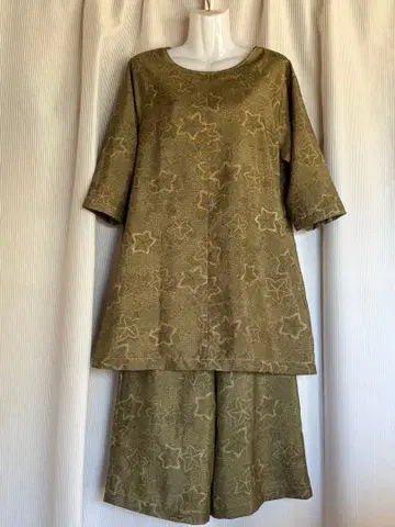 오시마 기모노 리메이크 래글런 튜닉 와이드 팬츠 셋업 핸드메이드