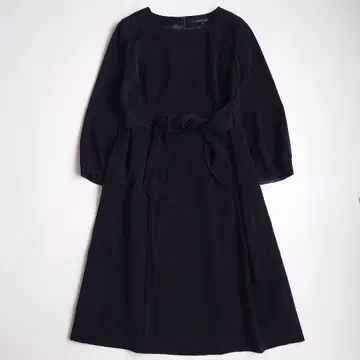 ketty 긴팔 원피스 허리 리본 포함 다크 네이비 M