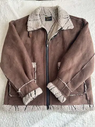 Kastane 브라운 무스탕 자켓 보아 카라 부착