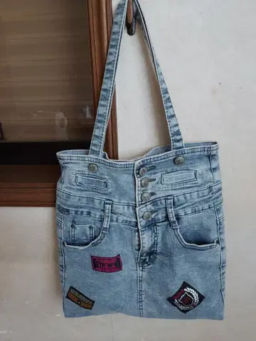 데님 숄더백 패치 포함