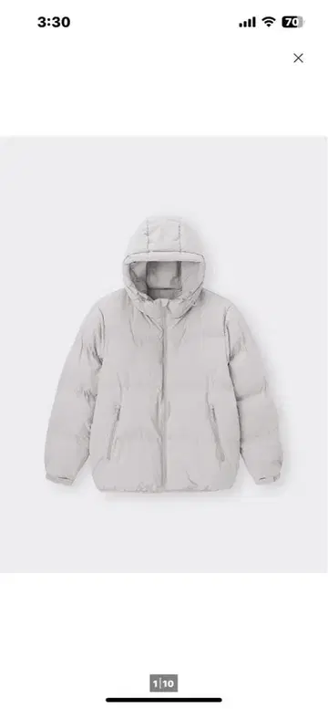 [ 새상품급 ] GU LL 발수 경량 라이트 그레이 다운