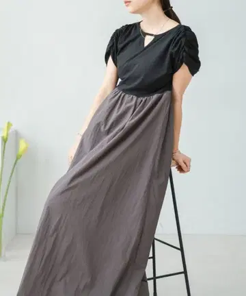 앞뒤 2WAY 개더 벌룬 원피스