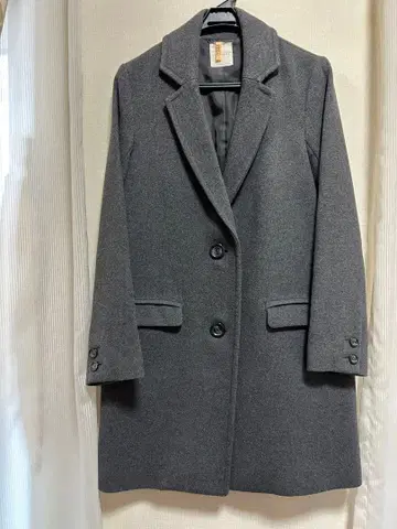 그레이 체스터 코트 투버튼