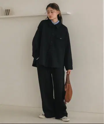 와이드 커브 스웨트 팬츠 black M 사이즈