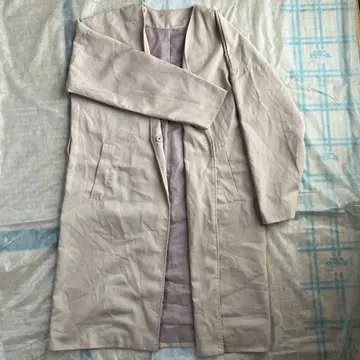 RESEXXY 리젝시 노카라 스프링 코트 롱 베이지 핑크