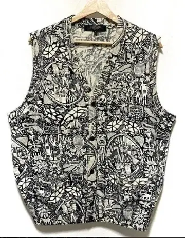 새상품급 레오나르 캐시미어 혼방 베스트 남성용 1회 사용