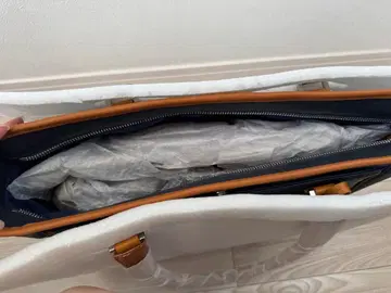 네이비 토트백 합성 피혁