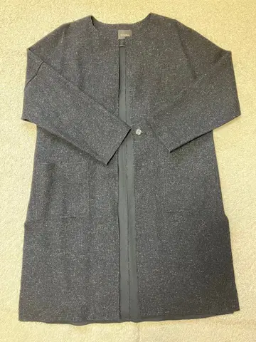 [ Demi-Luxe BEAMS ] 노카라 코트 블랙에 가까운 그레이