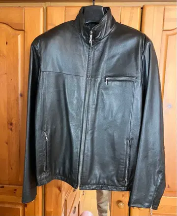 남성용 양가죽 싱글 라이더 가죽 자켓 사이즈 M 블랙