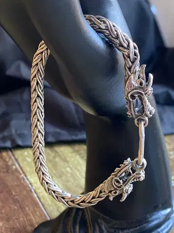 크메르 드래곤 팔찌 남성용 동양 캄보디아 용 개운