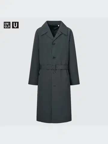 UNIQLO U 트렌치코트 다크 그레이 벨트 포함