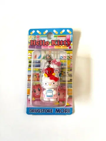 초레어 희귀! 헬로키티 드럭스토어 모리 약사 지퍼 마스코트