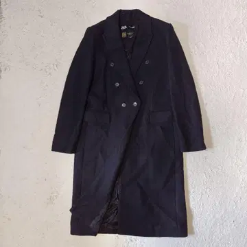 ZARA MANTECO 더블 브레스트 롱 체스터 코트 M 사이즈