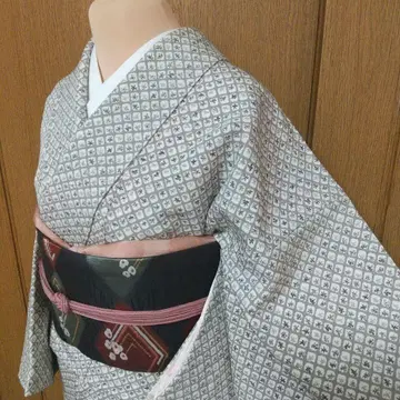 순수 실크 코몬 기모노 *그레이 베이지* 타카시마야 맞춤 제작