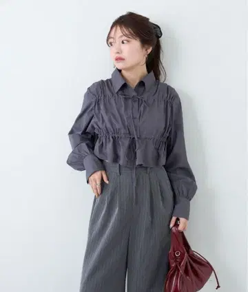 Kastane 카스타네 프론트 리본 셔츠