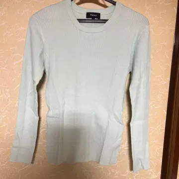 Theory 민트 그린 리브 니트 긴팔