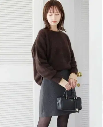 SLOBE IENA 폭스 울 캐시미어 풀오버 브라운