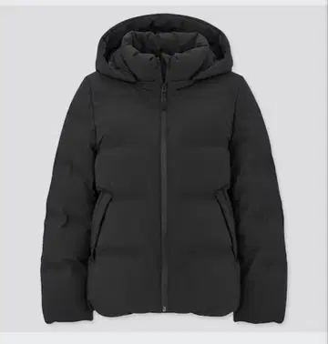 UNIQLO 심리스 다운 후드티 M 블랙 검정