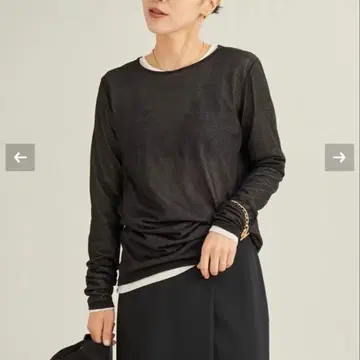 CO NY Sheer 롱 T 블랙