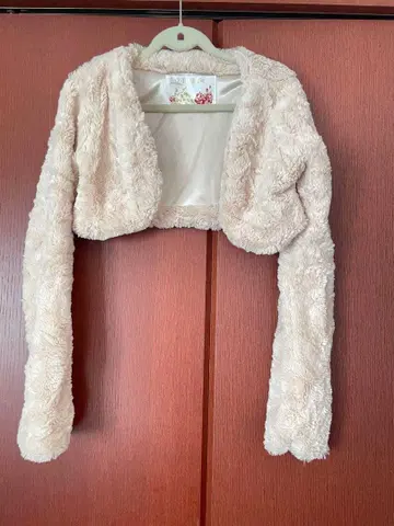 LIZ LISA 베이지 볼레로 퍼 가디건 긴팔