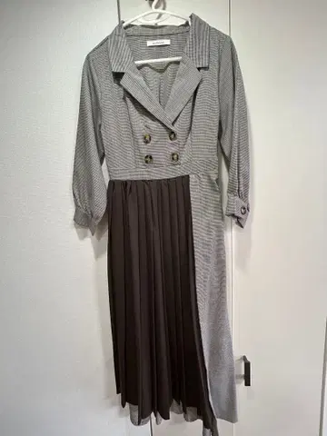 아카이브 archives 하운드투스 체크 패턴 롱 원피스