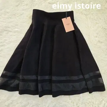 [ 새상품 ] eimy istoire 플레어 스커트 시스루 블랙 F
