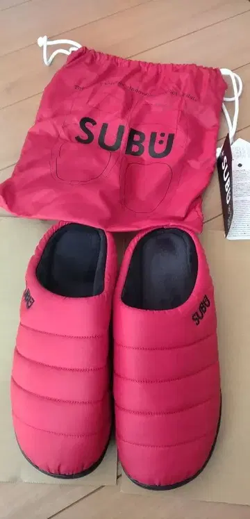 SUBU 레드 샌들 24~25.5cm 새상품급