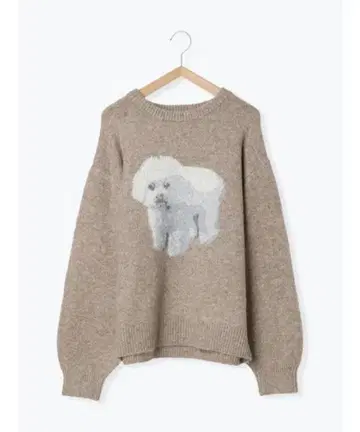 에카 소포 강아지 패턴 니트 베이지