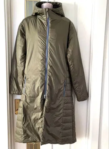 새상품급 미즈노 벤치 코트 A라인 카키 프레스 써모 여성용 L 사이즈