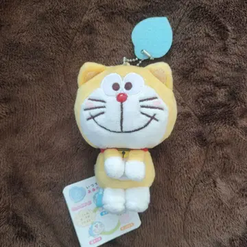 옐로우 컬러 도라에몽 봉제 인형 약 10cm 택 포함
