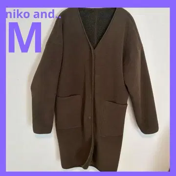 니코앤드 플리스 논칼라 코트 카키 M